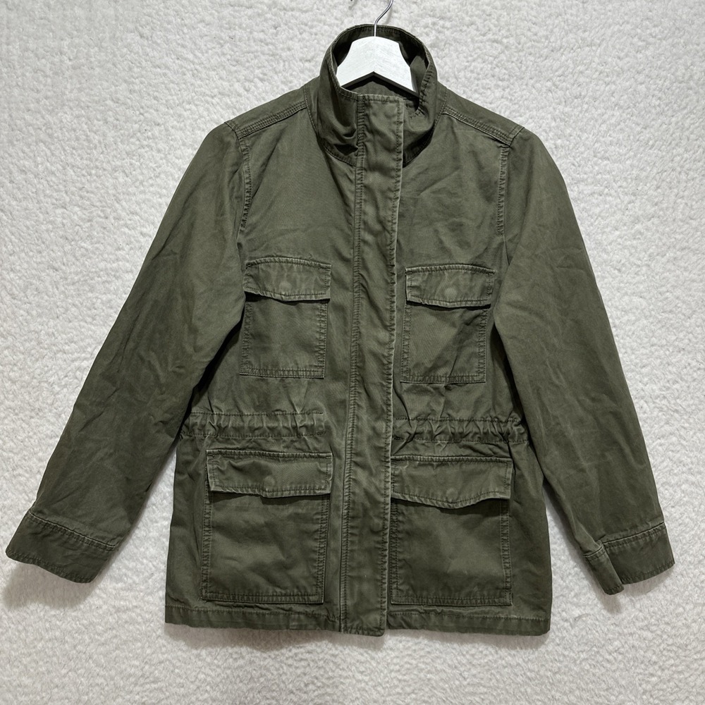 Madewell Surplus Jacket Army Green Utility Full-Zip Snap Button Long-Sleeve‎ XXS